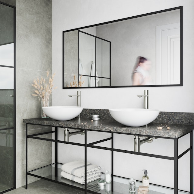 Matte Stone Lotus Composite Round Vessel Bathroom Sink in White with Gotham Faucet and Pop-Up Drain - image 2 - other