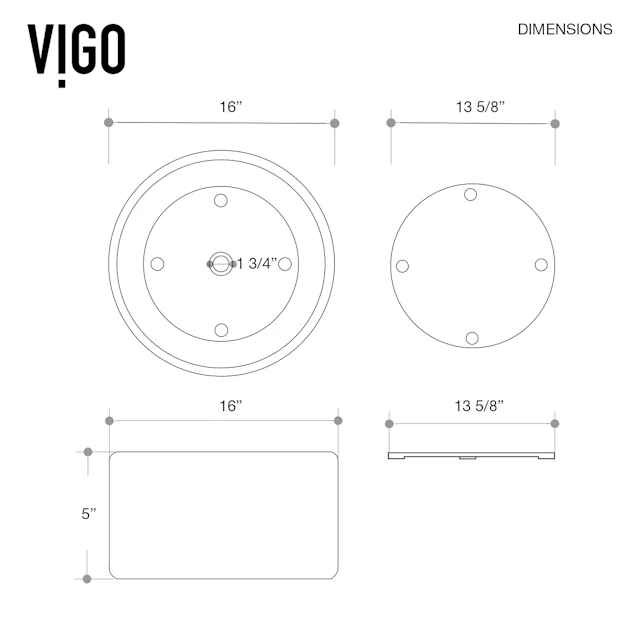 Matte Stone Anvil Composite Round Vessel Bathroom Sink in White with Gotham Faucet and Pop-Up Drain - image 6 - other