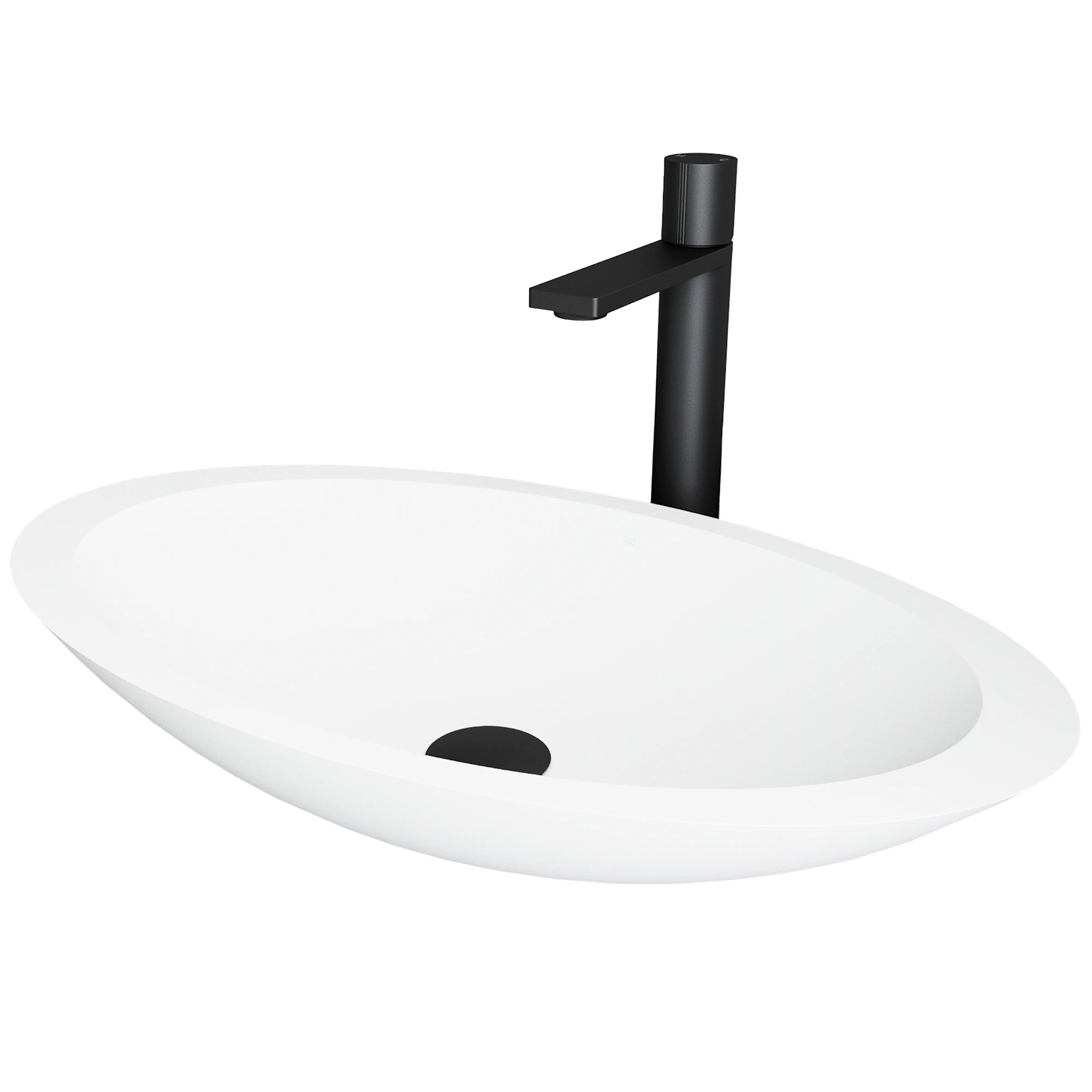 Glass Rectangular Vessel Bathroom Sink in Onyx Gray with Lexington Faucet and Pop-Up Drain in Matte Gold