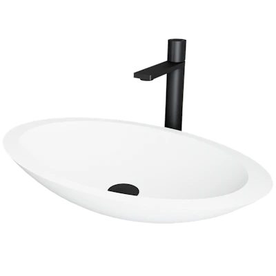 Glass Rectangular Vessel Bathroom Sink in Onyx Gray with Lexington Faucet and Pop-Up Drain in Matte Gold