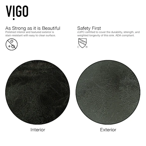 Glass Rectangular Vessel Bathroom Sink in Onyx Gray with Lexington Faucet and Pop-Up Drain in Matte Gold - image 5 - other