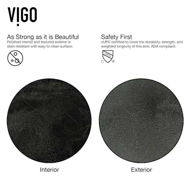 Glass Rectangular Vessel Bathroom Sink in Onyx Gray with Lexington Faucet and Pop-Up Drain in Matte Gold - image 5 - other