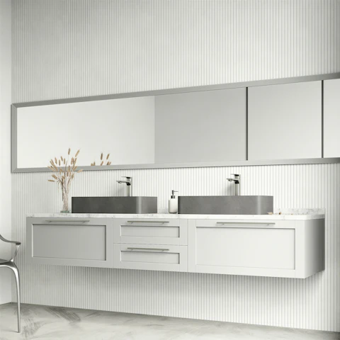 Concreto Stone 24 in. Rectangular Vessel Bathroom Sink in Gray with Norfolk Faucet and Pop-Up Drain - image 2 - other