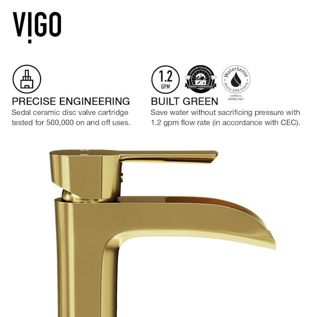 Concreto Stone Concrete Round Vessel Bathroom Sink in Gray with Niko Faucet and Pop-Up Drain in Matte Gold - angle 8 - other