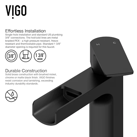 Matte Stone Montauk Composite Rectangular Vessel Bathroom Sink in White with Amada Faucet and Drain - image 9 - other