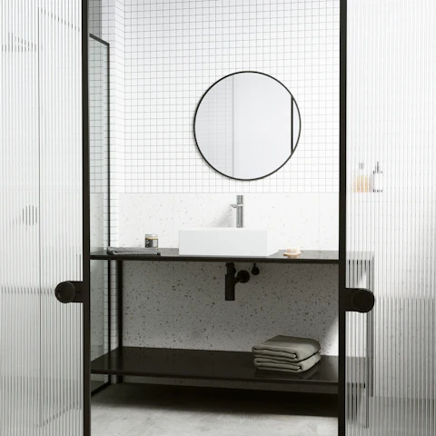Matte Stone Starr Composite Rectangular Vessel Bathroom Sink in White with Gotham Faucet and Drain - image 2 - other