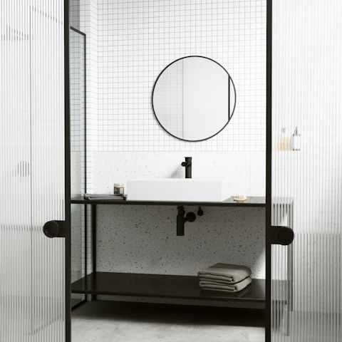 Matte Stone Montauk Composite Rectangular Vessel Bathroom Sink in White with Niko Faucet and Drain - image 2 - other