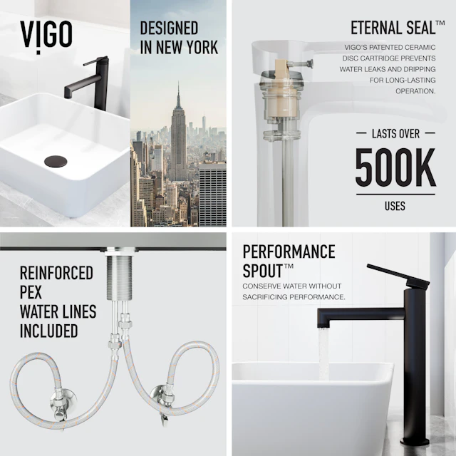 Matte Stone Marigold Composite Rectangular Vessel Bathroom Sink in White with Faucet and Pop-Up Drain - image 6 - other