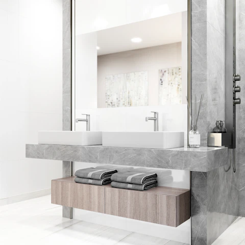 Matte Stone Magnolia Composite Rectangular Vessel Bathroom Sink in White with Sterling Faucet and Pop-Up Drain - image 2 - other