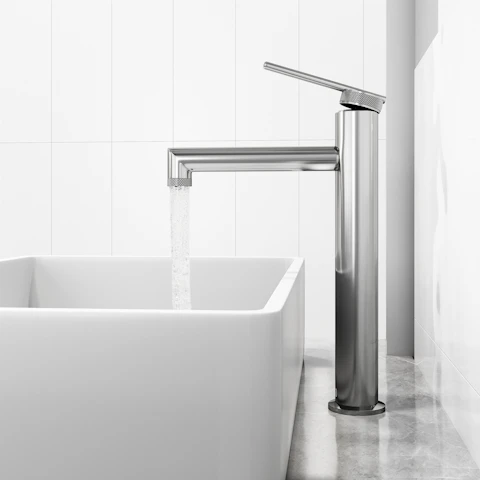 Matte Stone Magnolia Composite Rectangular Vessel Bathroom Sink in White with Sterling Faucet and Pop-Up Drain - image 3 - other
