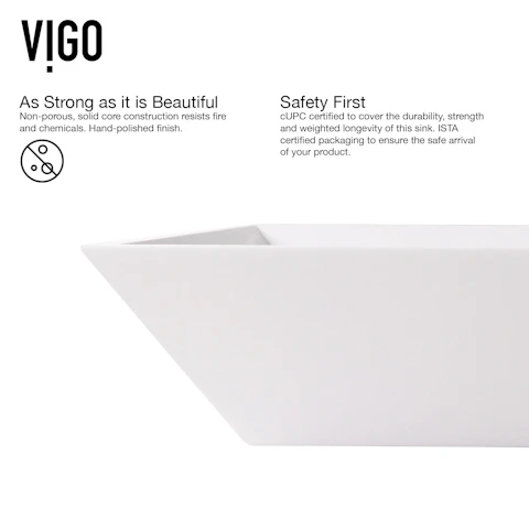 Matte Stone Vinca Composite Rectangular Vessel Bathroom Sink in White with Faucet and Pop-Up Drain - image 7 - other