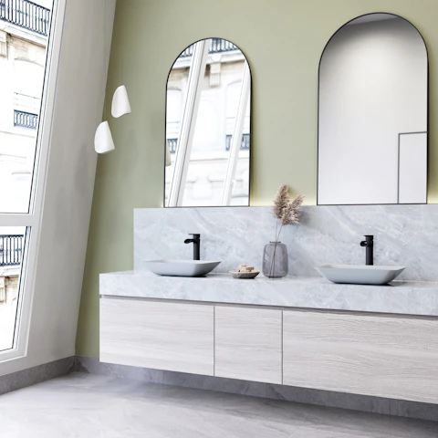 Matte Shell Sottlie Glass Rectangular Vessel Bathroom Sink in White with Niko Faucet and Pop-up Drain - image 2 - other
