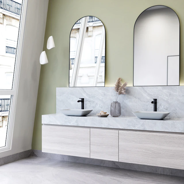 Matte Shell Sottlie Glass Rectangular Vessel Bathroom Sink in White with Niko Faucet and Pop-up Drain - image 2 - other