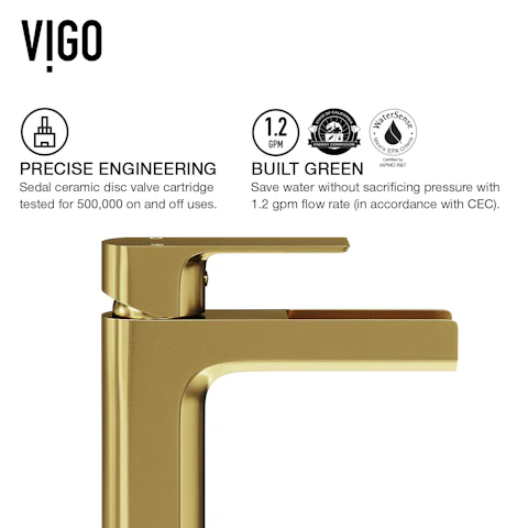 Matte Shell Sottlie Glass Rectangular Vessel Bathroom Sink in White with Amada Faucet and Pop-up Drain in Matte Gold - image 10 - other