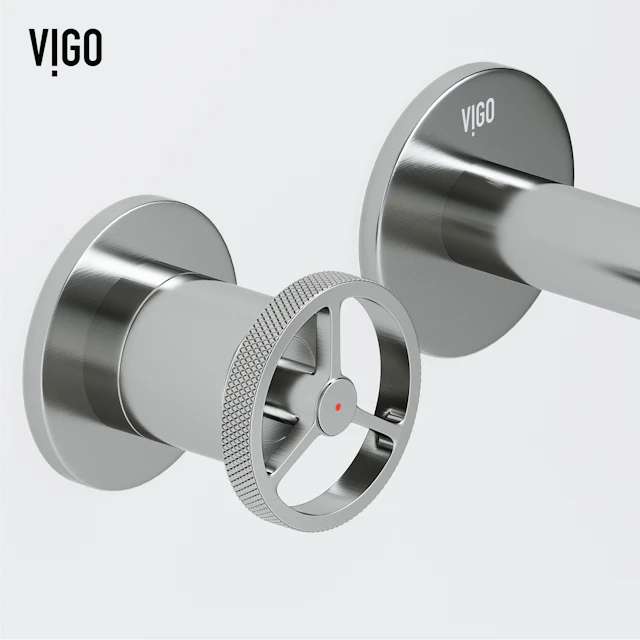 Concreto Stone Round Bathroom Sink With Wall Mount Faucet - angle 11 - other