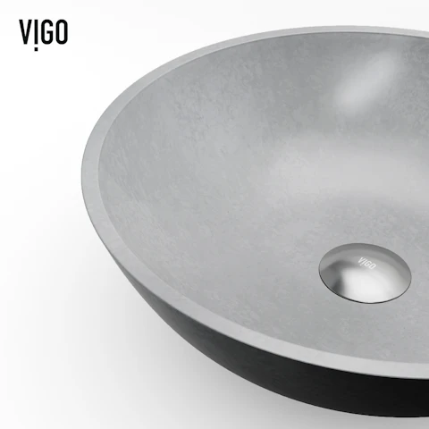 Concreto Stone Round Bathroom Sink With Wall Mount Faucet - image 6 - other