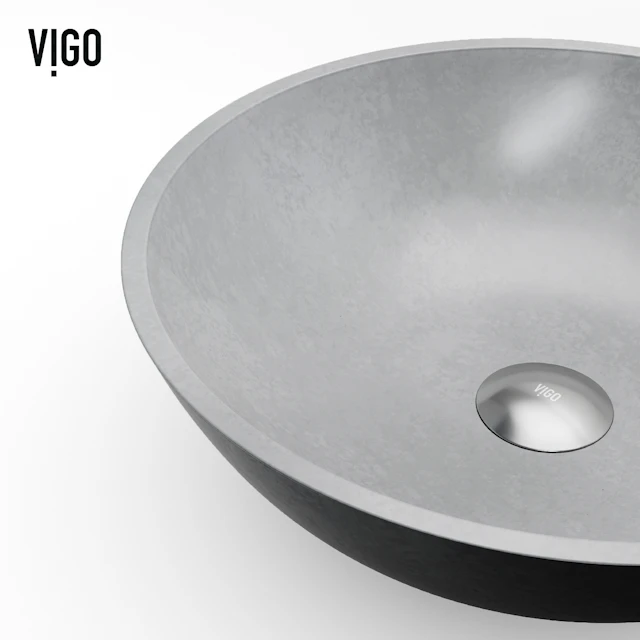 Concreto Stone Round Bathroom Sink With Wall Mount Faucet - image 6 - other