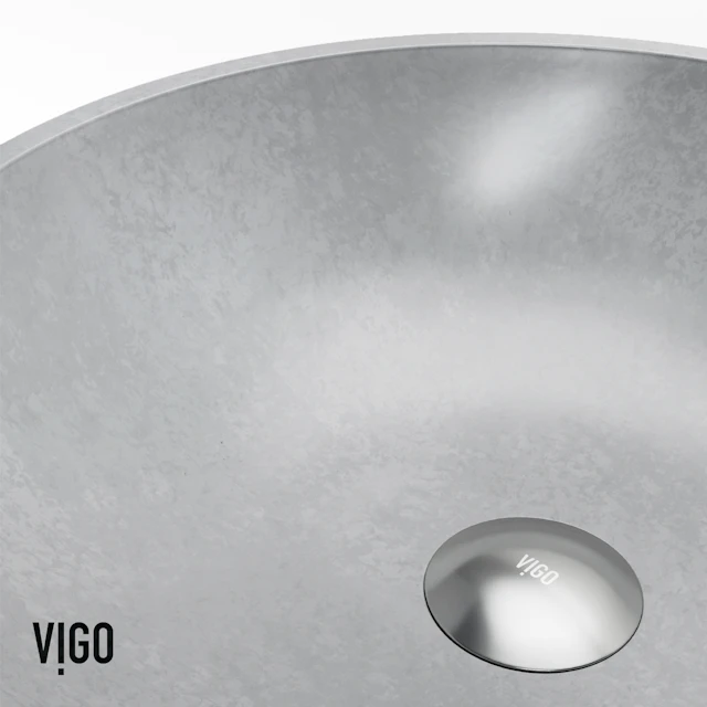 Concreto Stone Round Bathroom Sink With Wall Mount Faucet - angle 8 - other