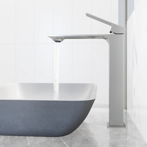 Concreto Stone Rectangular Vessel Bathroom Sink and Vessel Faucet - image 4 - other