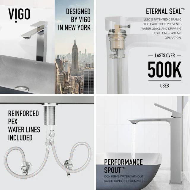 Concreto Stone Rectangular Vessel Bathroom Sink and Vessel Faucet - image 5 - other