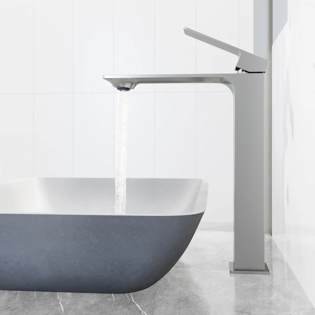 Concreto Stone Rectangular Vessel Bathroom Sink and Faucet - angle 4 - other