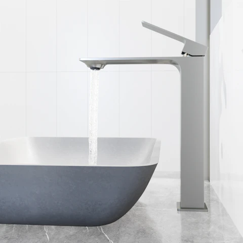 Concreto Stone Rectangular Vessel Bathroom Sink and Faucet - image 4 - other