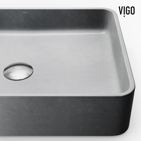 Concreto Stone Rectangular Vessel Bathroom Sink and Faucet - image 6 - other