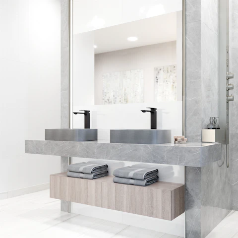 Concreto Stone Rectangular Vessel Bathroom Sink and Faucet - image 2 - other