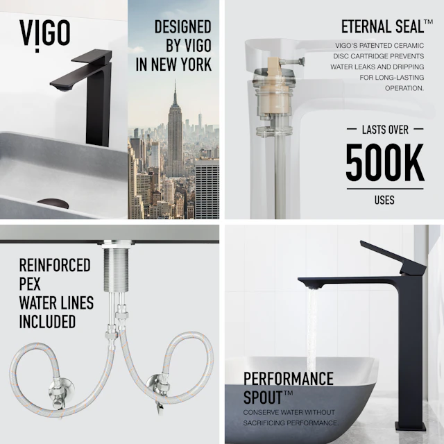 Concreto Stone Rectangular Vessel Bathroom Sink and Faucet - angle 5 - other
