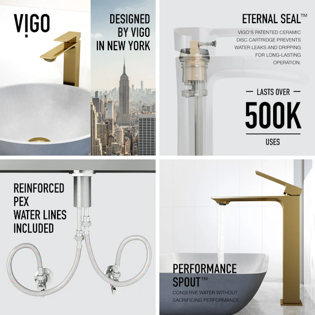 Concreto Stone Round Vessel Bathroom Sink and Faucet - angle 5 - other
