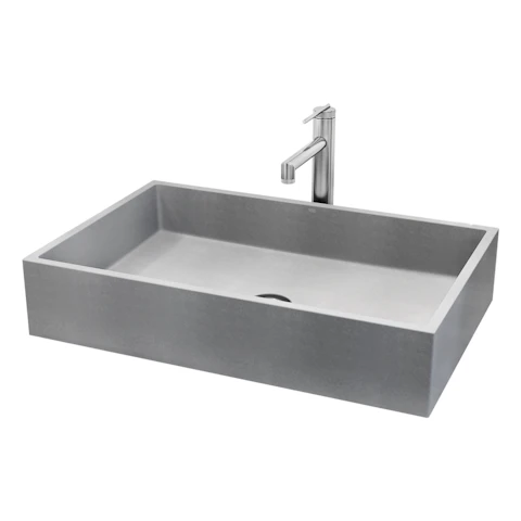 Orvieto Concreto Stone Rectangular Bathroom Vessel Sink in Gray with Sterling Faucet and Pop-Up Drain - image 14 - other
