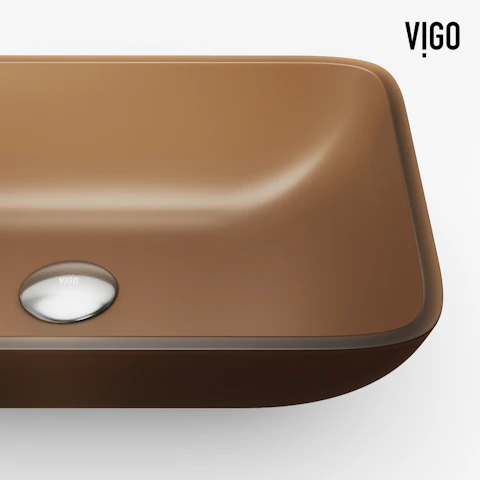 Amber Sottile Matte Shell Rectangular Bathroom Vessel Sink with Gotham Faucet and Pop-Up Drain - image 5 - other