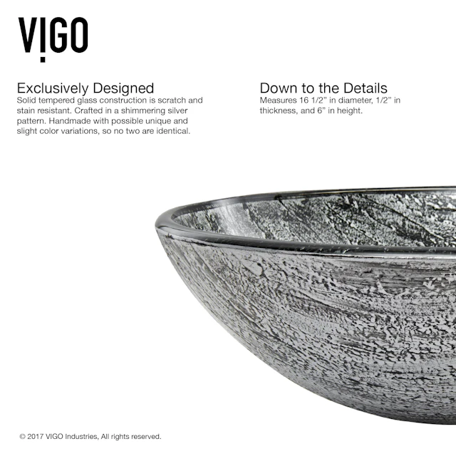 Glass Round Vessel Bathroom Sink in Titanium Gray with Linus Faucet and Pop-Up Drain - angle 7 - other