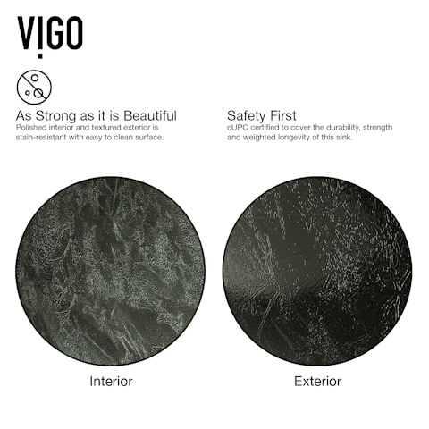 Glass Round Vessel Bathroom Sink in Onyx Gray with Duris Faucet and Pop-Up Drain - image 6 - other