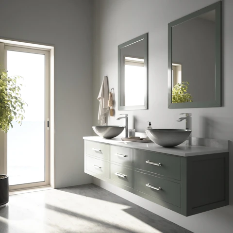 Glass Round Vessel Bathroom Sink in Silver with Duris Faucet and Pop-Up Drain - image 2 - other