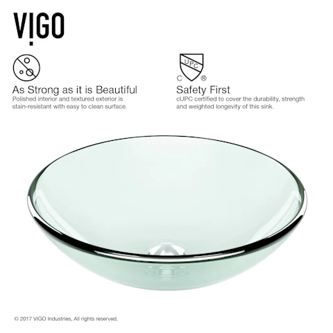 Glass Round Vessel Bathroom Sink in Iridescent with Linus Faucet and Pop-Up Drain - image 5 - other