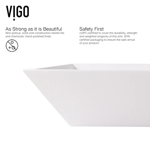 Matte Stone Vinca Composite Rectangular Vessel Bathroom Sink in White with Faucet and Pop-Up Drain - image 6 - other
