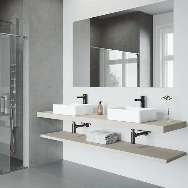 Matte Stone Jasmine Composite Rectangular Vessel Bathroom Sink in White with Faucet and Pop-Up Drain - image 2 - other