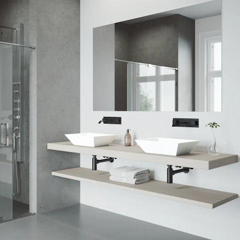 Matte Stone Vinca Composite Rectangular Vessel Bathroom Sink in White with Titus Faucet and Pop-Up Drain - image 2 - other